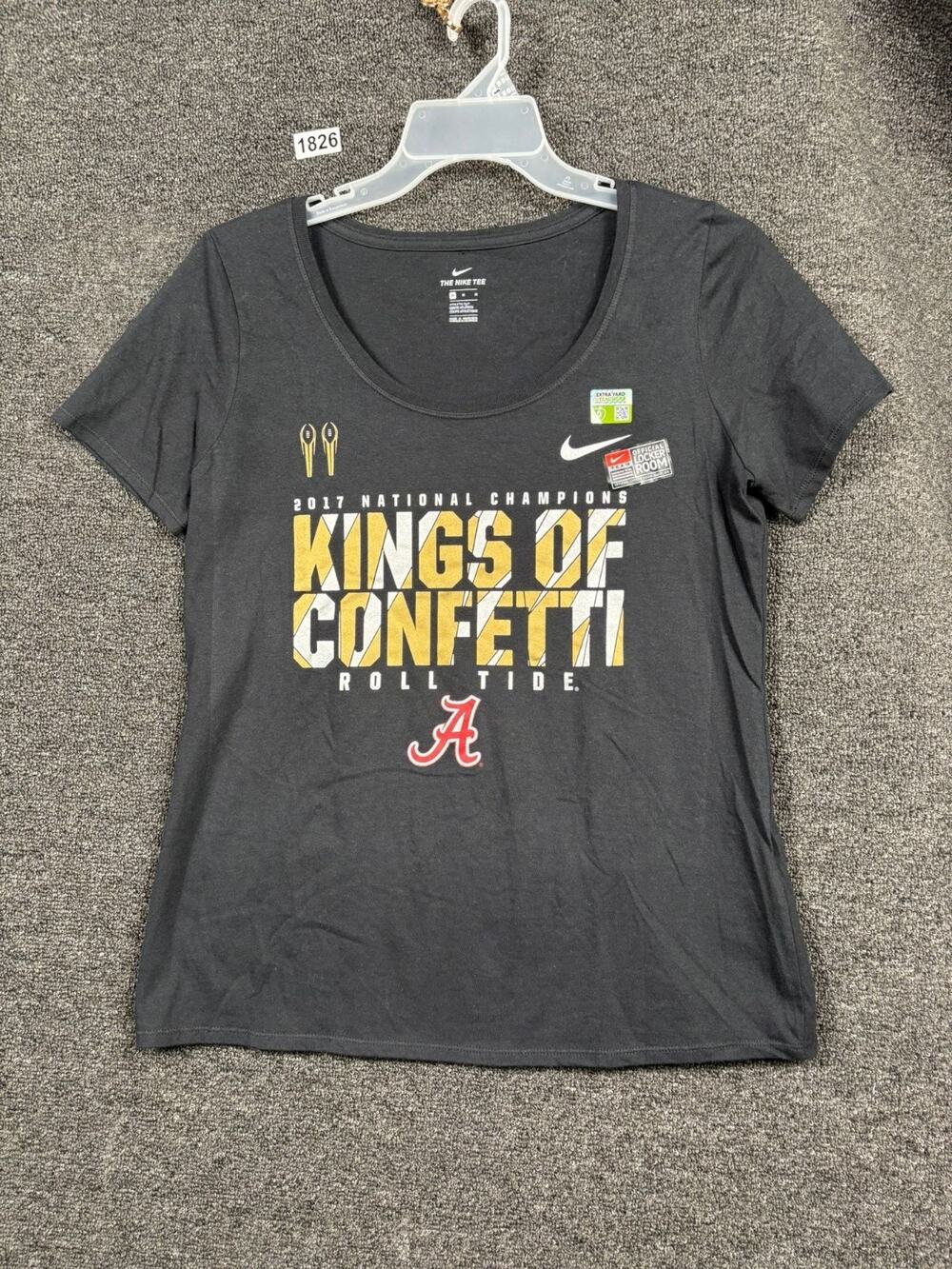 Nike Alabama Crimson Tide Shirt Womens Size M Black 2017 National Champions
